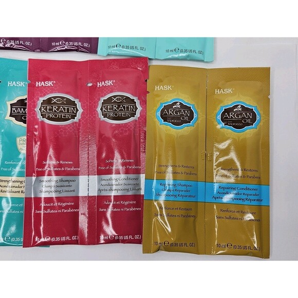 HASK 9 Pc NEW Assorted Hair Shampoo & Conditioner Samples 10ml - Picture 6 of 6